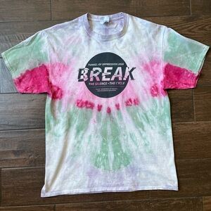 Tye die striped t shirt